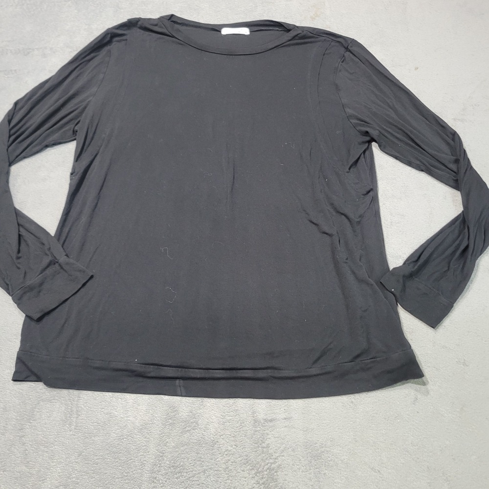 Ekouaer Top Women XL Black Long Sleeve Crew Neck Relaxed Fit Casual Basic Jersey